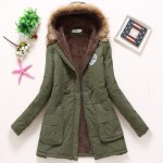 new winter military coats women cotton wadded hooded jacket medium-long casual parka thickness plus size XXXL quilt snow outwear