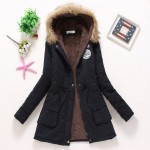 new winter military coats women cotton wadded hooded jacket medium-long casual parka thickness plus size XXXL quilt snow outwear