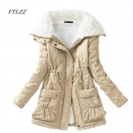 new winter parkas women slim cotton coat thickness overcoat medium-long plus size casual overcoat wadded snow outwear