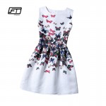 new women printed flower dress sleeveless knee length one piece dress casual slim bodycon korea college vintage dress