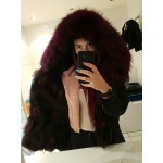 parkas for women winter outerwear 2016 new fashion natural real fox fur lined detachable parkas with natural raccoon fur collar