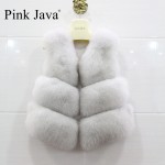 pink java QC8001  new arrival natural real fox fur vests jackets for winter women comes in 12 colors FREE SHIPPING