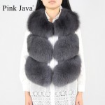 pink java QC8001  new arrival natural real fox fur vests jackets for winter women comes in 12 colors FREE SHIPPING