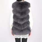 pink java QC8006   New arrival full pelt real fox fur gilet women vest furs high quality fashion model wholesale FREE SHIPPING