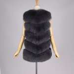 pink java QC8006   New arrival full pelt real fox fur gilet women vest furs high quality fashion model wholesale FREE SHIPPING