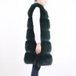 pink java QC8034 2016 new arrival high quality natural fox fur long vest winter women thick fox fur coat  FREE SHIPPING