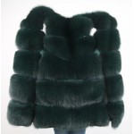 pink java QC8034 2016 new arrival high quality natural fox fur long vest winter women thick fox fur coat  FREE SHIPPING