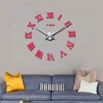 promotion 2016 new home decor large roman mirror fashion  modern Quartz clocks living room diy wall clock watch free shipping