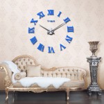 promotion 2016 new home decor large roman mirror fashion  modern Quartz clocks living room diy wall clock watch free shipping