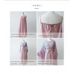 "Letter of Love Fate" 3Pcs Set Women's Chinese Style Vintage Daily Dress Fairy Kei Hanfu Long Dress Long Sleeve Spring