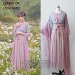 "Letter of Love Fate" 3Pcs Set Women's Chinese Style Vintage Daily Dress Fairy Kei Hanfu Long Dress Long Sleeve Spring