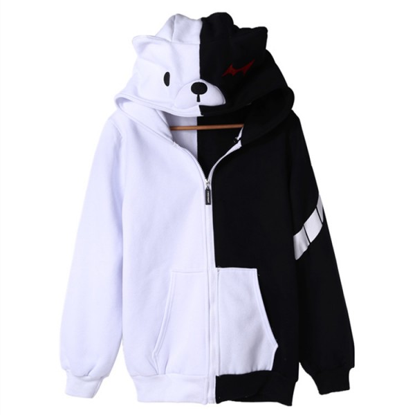 rxlzoon Anime Theory of Projectile Broken Dangan Ronpa Cosplay Costume Bear Hooded Hoodies With Ears Hood Cloak Wrap Gloves