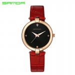 sanda Brand watch Women leather wristwatches women's dress watches casual quartz watch Luxury wristwatch 7 colors