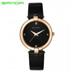 sanda Brand watch Women leather wristwatches women's dress watches casual quartz watch Luxury wristwatch 7 colors