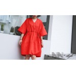 [soonyour] Plus size 2017 Spring Fashion New Korean Solid Color  Seven Part Sleeve Dress Woman Big size Y06903