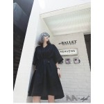 [soonyour] Plus size 2017 Spring Fashion New Korean Solid Color  Seven Part Sleeve Dress Woman Big size Y06903