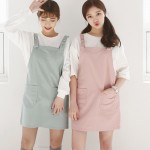 spring autumn New Hot Harajuku Kawaii College wind leisure wild candy-colored pocket strap dress women