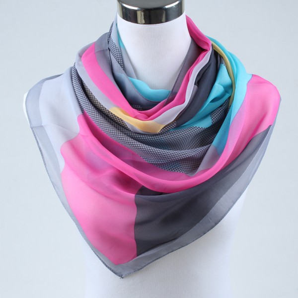 spring new 2017 fashion women silk scarf chiffon shawls geometric print thin long polyester scarves foulard women 004