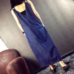 summer 2017 Women jeans dress Elegant pocket strap Denim Long Dress sleeveless casual Overalls dresses female vestidos WICCON