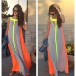 summer dress sleeveless stitching maxi dress casual stitching sleeveless dress sexy party dresses