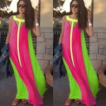 summer dress sleeveless stitching maxi dress casual stitching sleeveless dress sexy party dresses