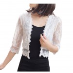 summer fashion female lace jacket casual short cardigan hollow out patchwork Shawl Sunscreen for women plus size free shipping