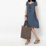 summer fashion women clothing cotton solid color plus size dresses ladies loose linen dress, comfortable casual dress RD514