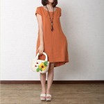 summer fashion women clothing cotton solid color plus size dresses ladies loose linen dress, comfortable casual dress RD514