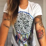 t short women Europe And America Summer Fashion Women Cotton Prints Short Sleeve O-Neck T-shirt 9 Colors Tops Shirt