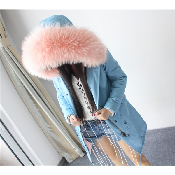 top quality brand Plus Size 2016 new winter jacket coat women natural real large raccoon fur hooded parka women thick warm