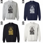 top quality cotton blend Don't trust anyone print men hoodies crewneck mens hoodies and sweatshirts 2017 C01