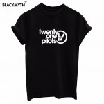 twenty one pilots Letters Print Women T shirt Shirt Top Tee Black White Brand Plus Size