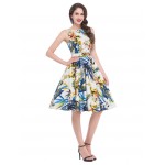 vestidos pin up rockabilly dresses 2016 floral printed full circel dress retro vintage summer style short audrey hepburn dress