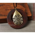 vintage woman Necklaces jewelry statement necklaces & pendants wooden pendant collares mujer choker necklace women Long Necklace