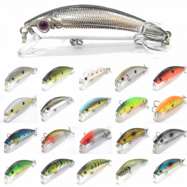 wLure Fishing Lure Hard Bait Tight Wobble Slow Floating Jerkbait 7.1g 7cm 8# Black Nickel Hooks Tiny Minnow Crankbait M219