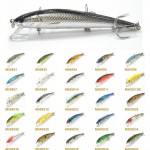 wLure Fishing Lure Minnow Crankbait Hard Bait Tight Wobble Jerkbait 12cm 18g #4 Black Nickle Treble Hooks M509