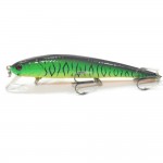 wLure Fishing Lure Minnow Crankbait Hard Bait Tight Wobble Jerkbait 12cm 18g #4 Black Nickle Treble Hooks M509