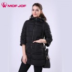 winter jacket women Cotton-padded outerwear hooded Rhinestone  long womens winter jackets and coats 2016