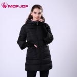 winter jacket women Cotton-padded outerwear hooded Rhinestone  long womens winter jackets and coats 2016