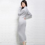 winter rib sweater dress for women long 2016 new office elegant sexy dress long sleeve turtleneck women knitted dress wool