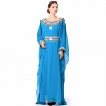 women Embroidery long sleeve muslim elegant formal dress moroccan Kaftan caftan Islamic Abaya muslim clothing floor length gown