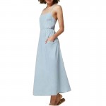 women brief solid color sexy backless double pockets dress ladies spaghetti strap elastic waist Vestidos Casual outwear