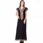 women clothing maxi long Tunic embroidery dress Abaya kaftan caftan Muslim Islamic moroccan ethnic dress floor length gown 1630