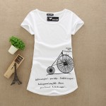 women tops and tees t shirt women 2015 O-neck sexy women shirts T-shirts Short Sleeve Stretch Cotton Tees Tops For Woman