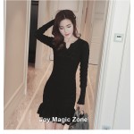 yomrzl A286 new arrival spring and autumn women's dress knitted one-piece long sleeve dresses fashion clothes