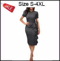 -Oxiuly-2017-New-vintage-Polka-Dot-print-short-sleeve-puff-Natural-Round-Neck-knee-length-Wear-to-Wo-32434615004