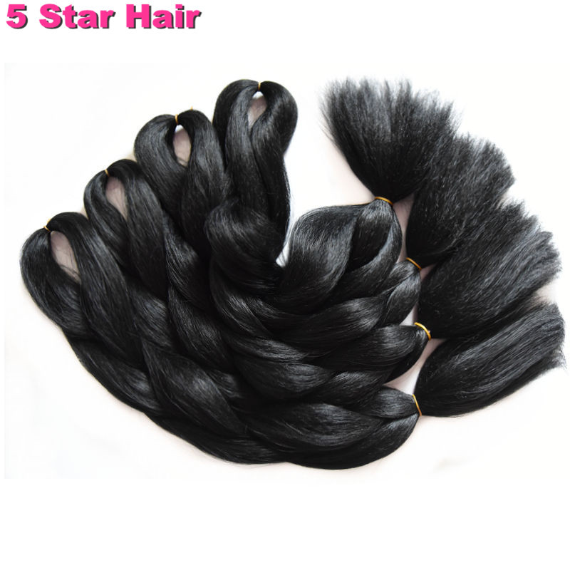 1-10-Packs-Braiding-Hair-24quot-100G-Pure-Black-Grey-purple-Color-Full-Star-Senegalese-Twists--Synth-32524927090