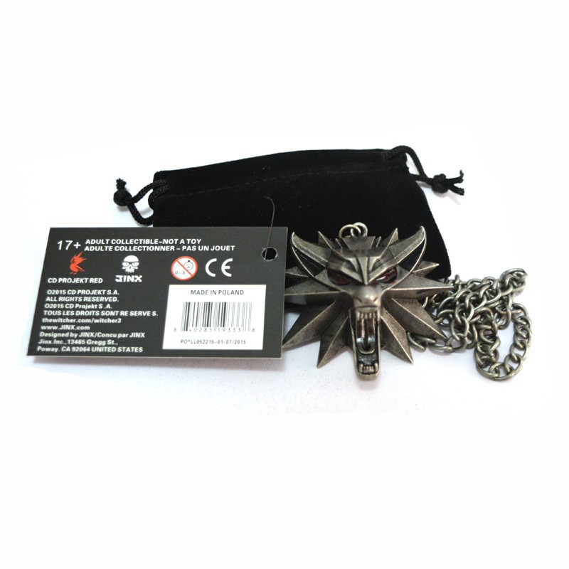 1-Bag-and-1-Card-The-Witcher-3-Wild-Hunt-Medallion-Pendant-and-Chain-Necklace-32460944592