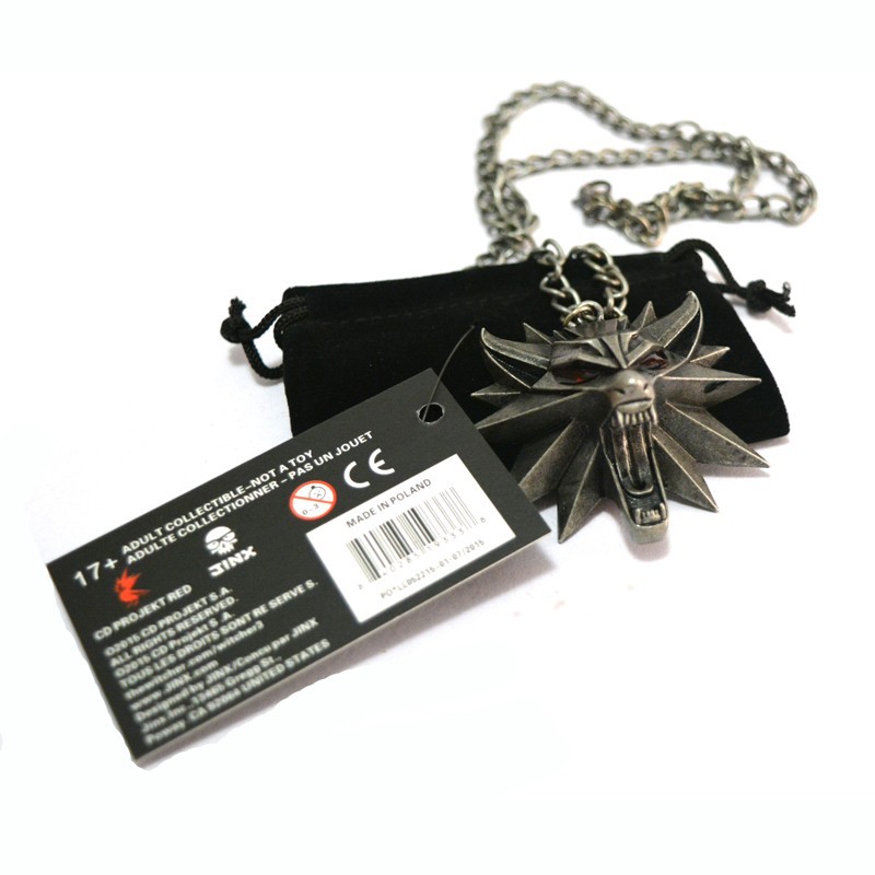 1-Bag-and-1-Card-The-Witcher-3-Wild-Hunt-Medallion-Pendant-and-Chain-Necklace-32460944592