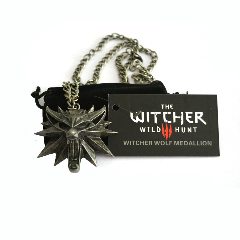 1-Bag-and-1-Card-The-Witcher-3-Wild-Hunt-Medallion-Pendant-and-Chain-Necklace-32460944592